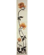 Set of 10 Sweeping Rose Yellow & Ivory Tiles 