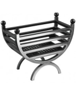 Large Cottage  Black/Chrome Fire Basket