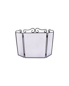 Plain Black Firescreen 3 Fold - 23" high 