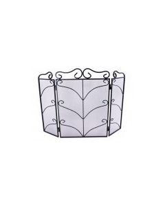 Black Scroll Firescreen 3 Fold - 23" high