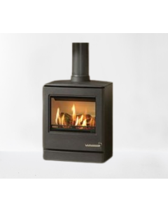 Gazco Yeoman CL5 Matt Black Natural Gas Stove, Log Fuel Effect, Balanced Flue 