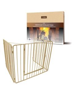 Heritage Premium Stove Guard with Gate Cream