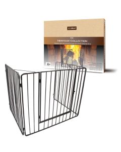 Heritage Premium Stove Guard with Gate Black