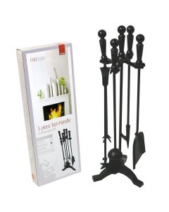 Deville Turn Handle Companion Set Black 18" High