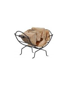 Folding Black Log Rack with Handles 