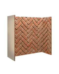 Herringbone Brick Fireplace Chamber which is rustic and reclaimed.