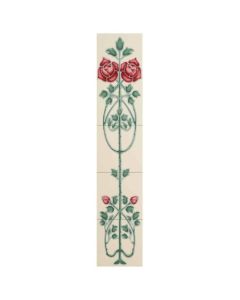 Set of 2 x 5 Rose and Bud Tiles