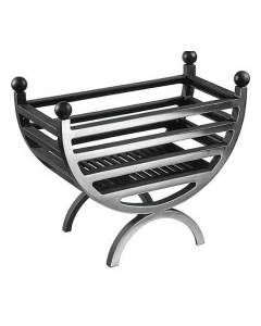 Large Cottage  Black/Chrome Fire Basket