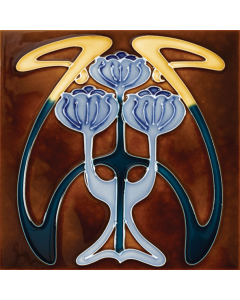 Blue Peonies Fireplace Tile