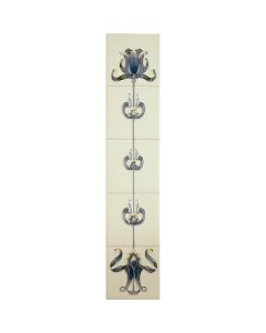 Set of 10 Tulip Blue & Ivory Tiles